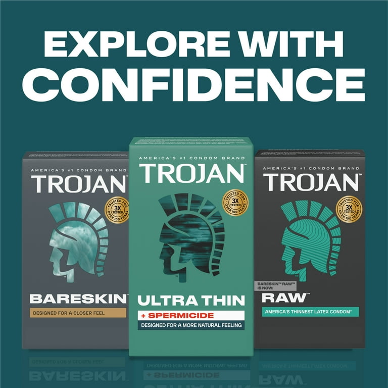 Trojan Ultra Thin Plus Spermicide Latex Lubricated Condoms for Men, 12  Count HSA/FSA Eligible - Walmart.com