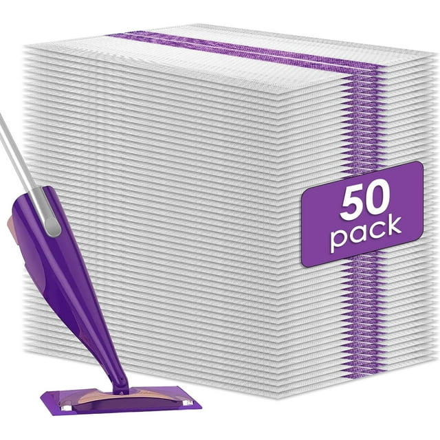 (50 Pack) Disposable Mop Pad Refills Compatible with Swiffer WetJet, Spray Cleaning Replacement Pads, Multi-Surface Mop Pad Refills for Floor Cleaning, 50 Pieces Spare Pack