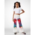 thumbnail image 5 of 7-8Y Girls Colored Flared Pants Digital Print Trousers Slim-Fit Wide Leg Flare for Spring Summer Autumn, 5 of 6