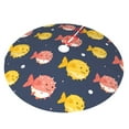 thumbnail image 2 of Kll 48" Christmas Tree Skirt Cute Puffer Fish Xmas Tree Skirts Mat For New Year Xmas Holiday Party Indoor Outdoor Home Decoration, 2 of 9
