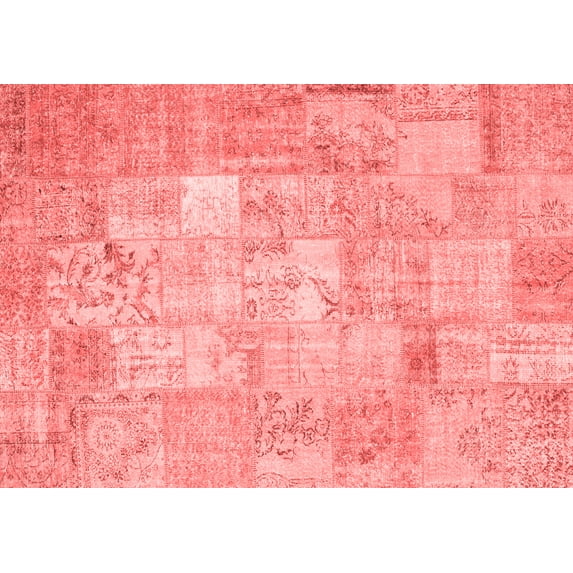 Ahgly Company Indoor Rectangle Patchwork Red Transitional Area Rugs, 8' x 12'