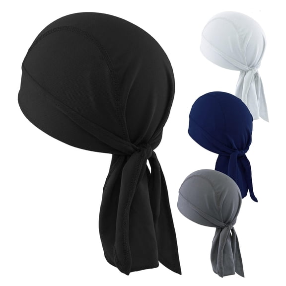 mirlewaiy Cooling Helmet Liner Skull Cap, Breathable Biker Do Rag Bandana Headwrap for Motorcycle Men
