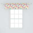 thumbnail image 2 of Ambesonne Owls Window Valance, Lilies Popies and Daisies Lively Colored Childish Nostalgic Characters Kids Design, Curtain Valance for Kitchen Bedroom Decor with Rod Pocket, 54" X 12", Multicolor, 2 of 3