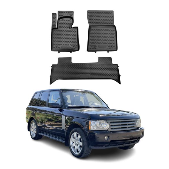 OMAC Floor Mats Liner for Land Rover Range Rover 2003-2012 Black TPE All-Weather