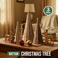 thumbnail image 3 of Ayieyill Tabletop Christmas Tree Christmas Decoration indoor, Handmade Wicker Christmas Tree Farmhouse Christmas Decor Rustic Decorations, 3pcs Khaki, 3 of 10