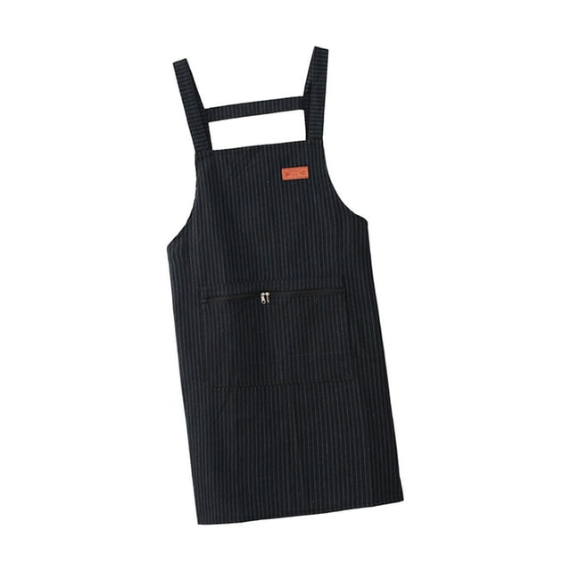 Delantal de catering, delantal de repostería, delantal con pechera para hombre y mujer, para jardín, granja, cocina Negro