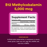 Natural Factors Vitamin B12 Methylcobalamin 5000 mcg, Chewable Support for Energy and Immune Health, Vegetarian, 60 Tablets