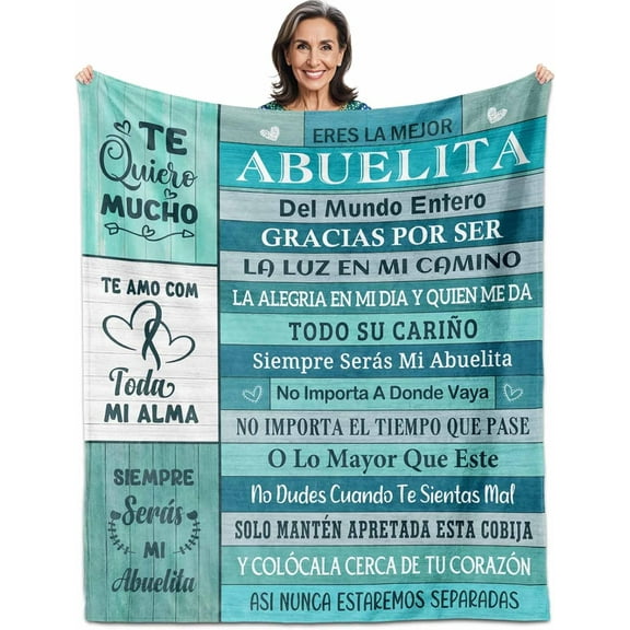Grandma Gifts in Spanish, Gifts for Grandma in Spanish,Regalo para Abuela,Abuela Regalos Blanket 60"X50", Abuelita Gifts Blanket, Grandma Gifts from Grandchildren