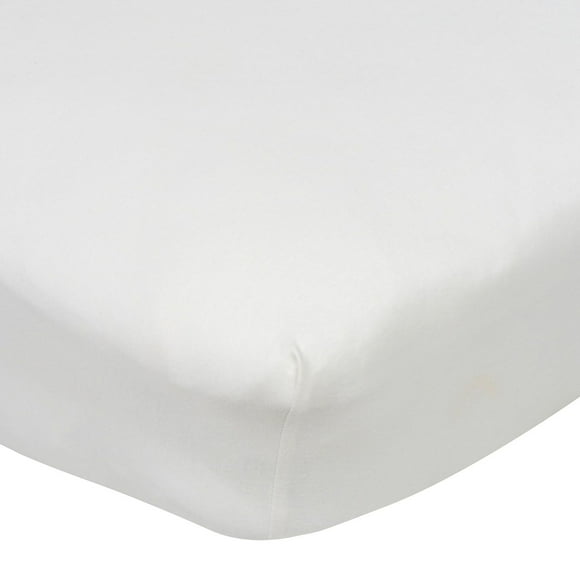 Gerber Baby & Toddler White Neutral Fitted Crib Sheet, 28” x 52”
