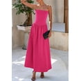 thumbnail image 4 of PRETTYGARDEN Women's Spring Strapless Maxi Dresses Patchwork Long Flowy Pockets Elegant Going Out Summer Tube Top Dress, 4 of 8