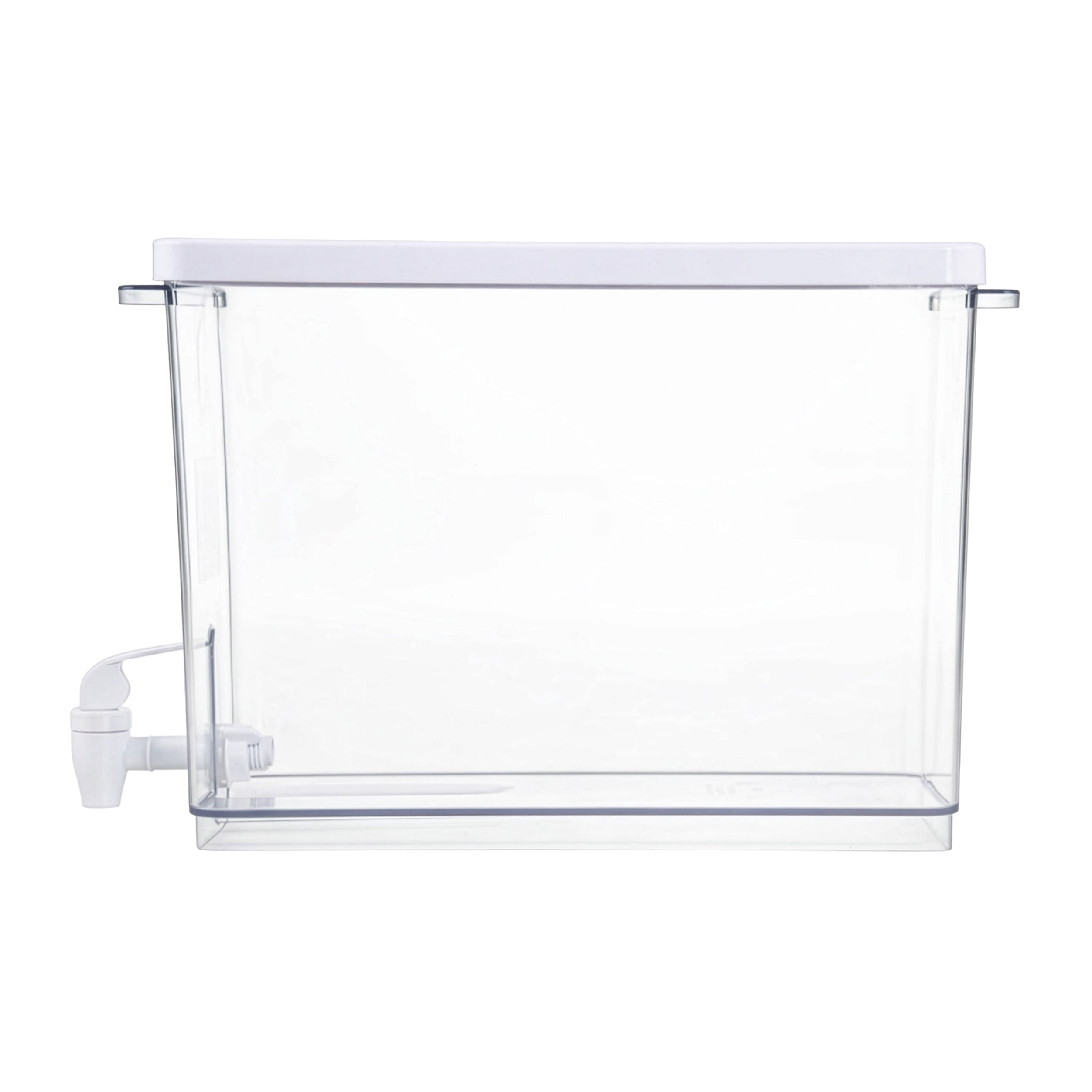 Mainstays 1.25 Gallon Drink Dispenser, Clear Beverage Container for Chilled Drinks and Refrigerator Storage