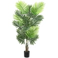 thumbnail image 7 of Huloretions Artificial Palm Tree,4FT Fake Areca Palm Plant Faux Tropical Palm Silk Plant with 18 Trunks Floor Plant in Pot Indoor Outdoor Home Office Garden Modern Decosration, 7 of 7