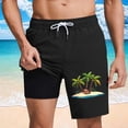 thumbnail image 2 of DODADAWANJ Mens Board Shorts with Liner 5 Inch Quick Dry Swim Trunks with Pocket Fashion Hawaiian Tropical Printed Beach Short Black XXXL, 2 of 7