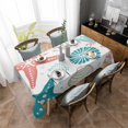 thumbnail image 4 of Red Teal Starfish Coastal Rectangle Tablecloth, Summer Beach Nautical Coral Sea Waterproof & StainResistant Tablecloth, Washable Oil-proof Table Cover for Dining/Party/Wedding/Camping/Buffet 60x84 In, 4 of 9