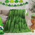 thumbnail image 6 of St. Patrick''s Day Throw Blankets Green Lucky Clover Leaf Fuzzy Soft Bed Cover Bedspread Irish Shamrocks Lightweight Luxury Flannel Fleece Blanket for Travel Stadium Camping Couch Sofa Chair 40x50In, 6 of 6