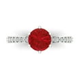 thumbnail image 2 of 1.71ct round cut red ruby 18k white gold Bridal Wedding Engagement Promise Anniversary Ring for Women size 10, 2 of 7