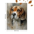 thumbnail image 3 of Beagle Dog Watercolor Portrait Canvas Print Wall Art for Living Room Bedroom Office Study Decor, 3 of 8