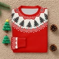 thumbnail image 5 of Women'S Christmas Sweater Cute Fun Christmas Sweater Fall And Winter Long Sleeve Knitted Sweater for Fall and Winter, Festive and Cozy, Ideal as Christmas Sweaters for Women ,Vermilion,L, 5 of 5