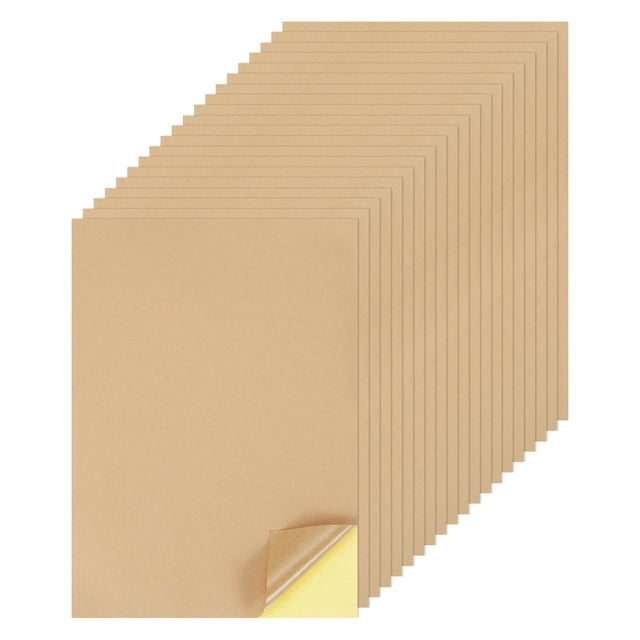Unique Bargains 25 Sheets Printable Sticker Cardstock Paper, 8"x12" A4 Self Adhesive Sticker Backing CardStock Paper 250gsm Light Ochre