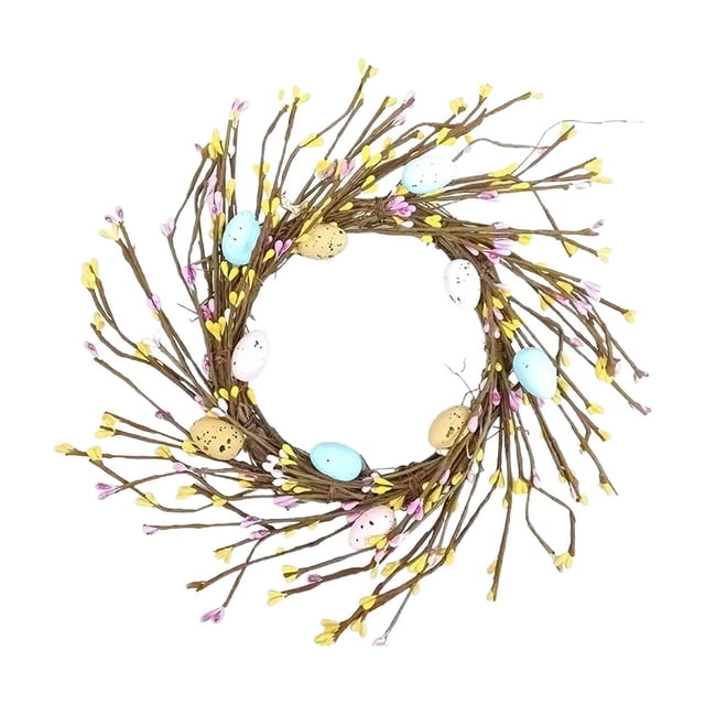 Spring Wreaths Plastic Material Realistic Appearance Easter Wreath for Home Front Door, Entryway, Easter Decor