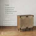 thumbnail image 3 of Nathan James Beacon Boho Accent Cabinet with Doors, Free Standing Kitchen Cabinet Storage with Adjustable Interior Shelf and Seagrass Accent, Dark Brown, 3 of 6