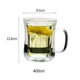 thumbnail image 2 of Taza de café/té de doble pared, de borosilicato transparente con asa, for bebidas frías y calientes, 220/400 ml, 2 of 7