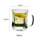thumbnail image 2 of Taza de café/té de doble pared, de borosilicato transparente con asa, for bebidas frías y calientes, 220/400 ml, 2 of 7