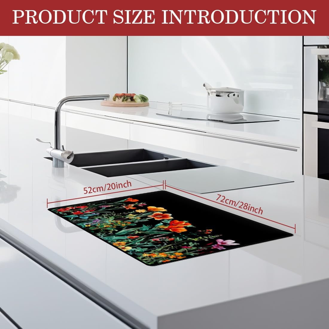 Electric Stove Cover 20.47x28.35" Stove Top Cover for Electric Stove Foldable Glass Cooktop Protector Non-Slip Top Protector Mat DIY