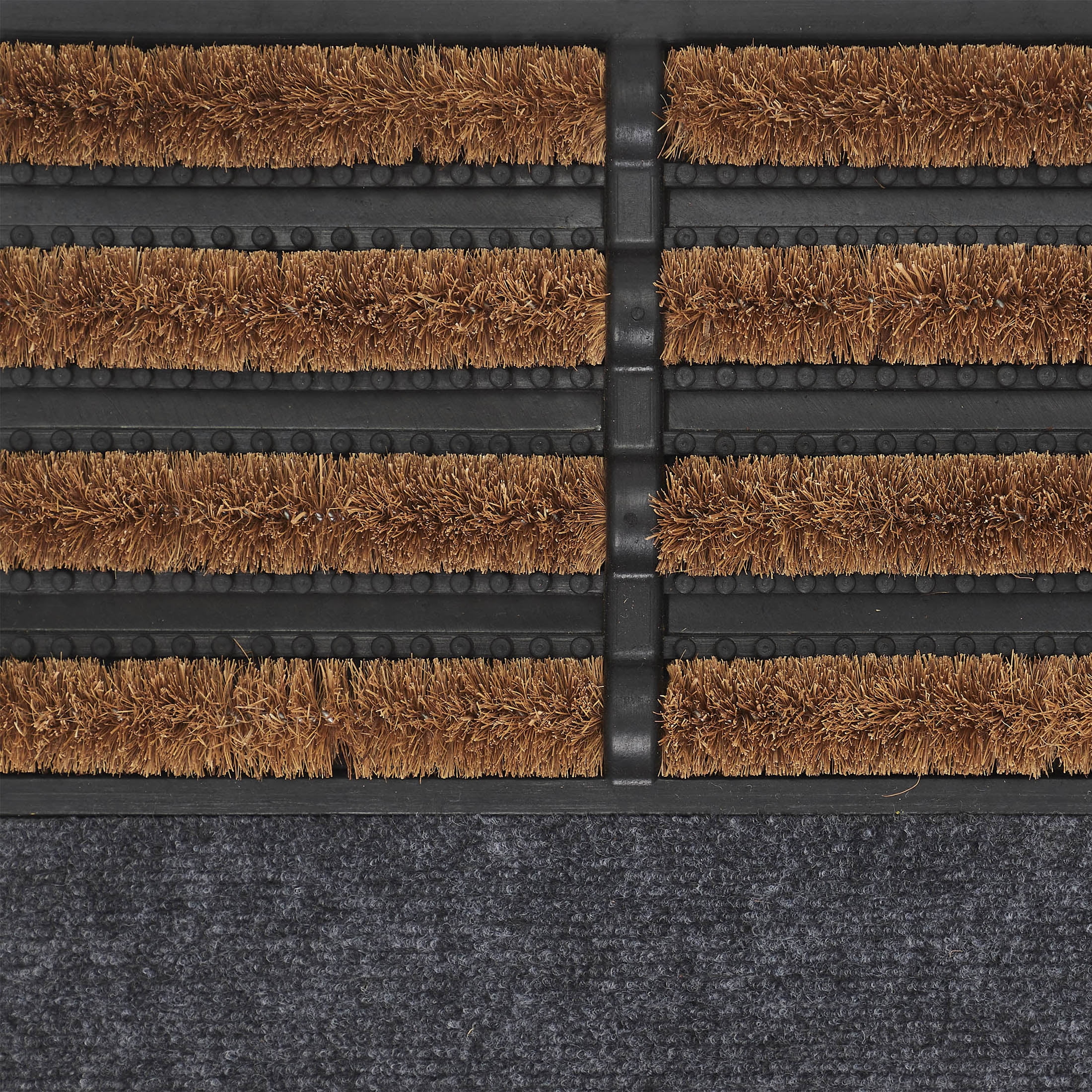 (4 pack) Mainstays Hardy Black Boot Scraper Coir Outdoor Doormat, 18" x 30"