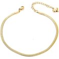 thumbnail image 1 of Pulseras de tobillo delicadas con eslabones de cadena de serpiente plana chapada en oro de 18 quilates para mujer, tobillera de playa de verano bonita bohemia, joyería ajustable para pies oso de fresa Electrónica, 1 of 5