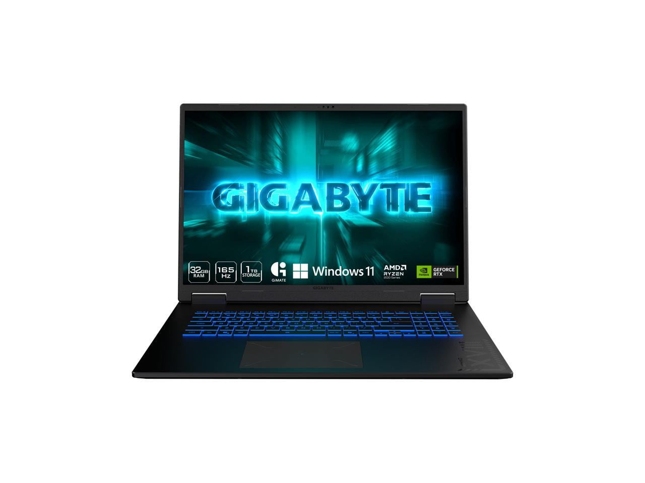 GIGABYTE Gaming A18 18" Laptop, AMD Ryzen 7 260, 32GB RAM, 1TB SSD, GeForce RTX 5060, 165Hz IPS, Black Steel, 3VHK3USC64SH