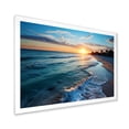thumbnail image 2 of Designart "Sunset Horizon Tranquil Shores Beach I" Coastal Framed Wall Art Decor - Coastal Yellow Coastal Beach Living Room Framed Canvas Art, 2 of 6