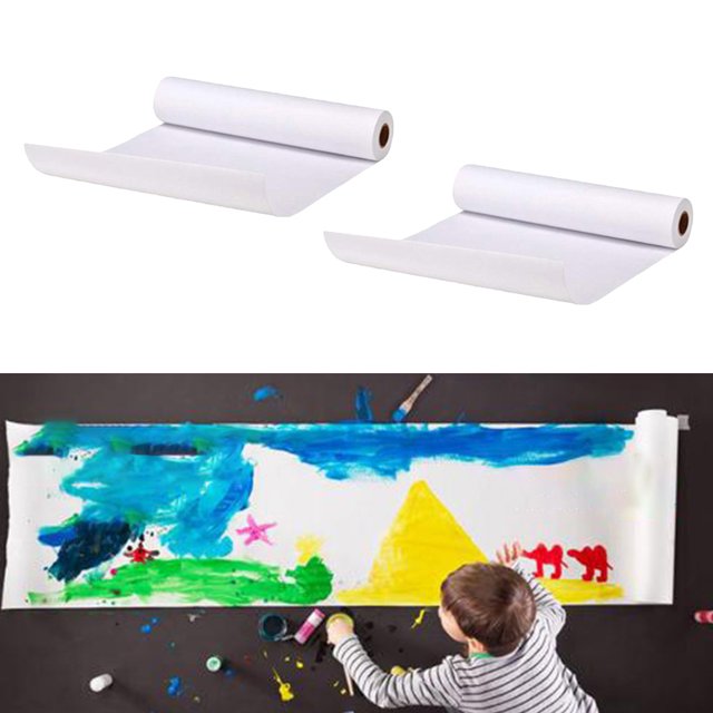 2 Piezas Blanco Boceto Pintura Rollo de Papel Artes Artesanía Papel Suministros 92 Cm X 10 M Macarena Rollo de papel blanco para manualidades