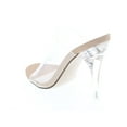 thumbnail image 3 of Static Footwear Women's Dressy Peep Toe Clear Transparent Strap Slip On Clear Heels - Nude, 3 of 7
