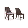 thumbnail image 5 of 4pc Mid-Century Modern Gray Fabric Upholstered Dining Chair Curved Back Chairs Brown Finish, 5 of 6
