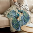 thumbnail image 3 of Farmhouse Vintage Peacock Throw Blanket 40 x 50 inch, Flannel Fleece Bed Blankets Unisex for Boys, Girls, Kids, Soft Fuzzy Warm Cozy Plush Microfiber Blanket for Crib Stroller Nap, Watercolor Animals, 3 of 6