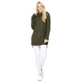 thumbnail image 4 of Yemak Women's Chunky Loose Oversized Turtleneck Knit Tunic Long Sweater Top MK3660-OLIVE-S, 4 of 4