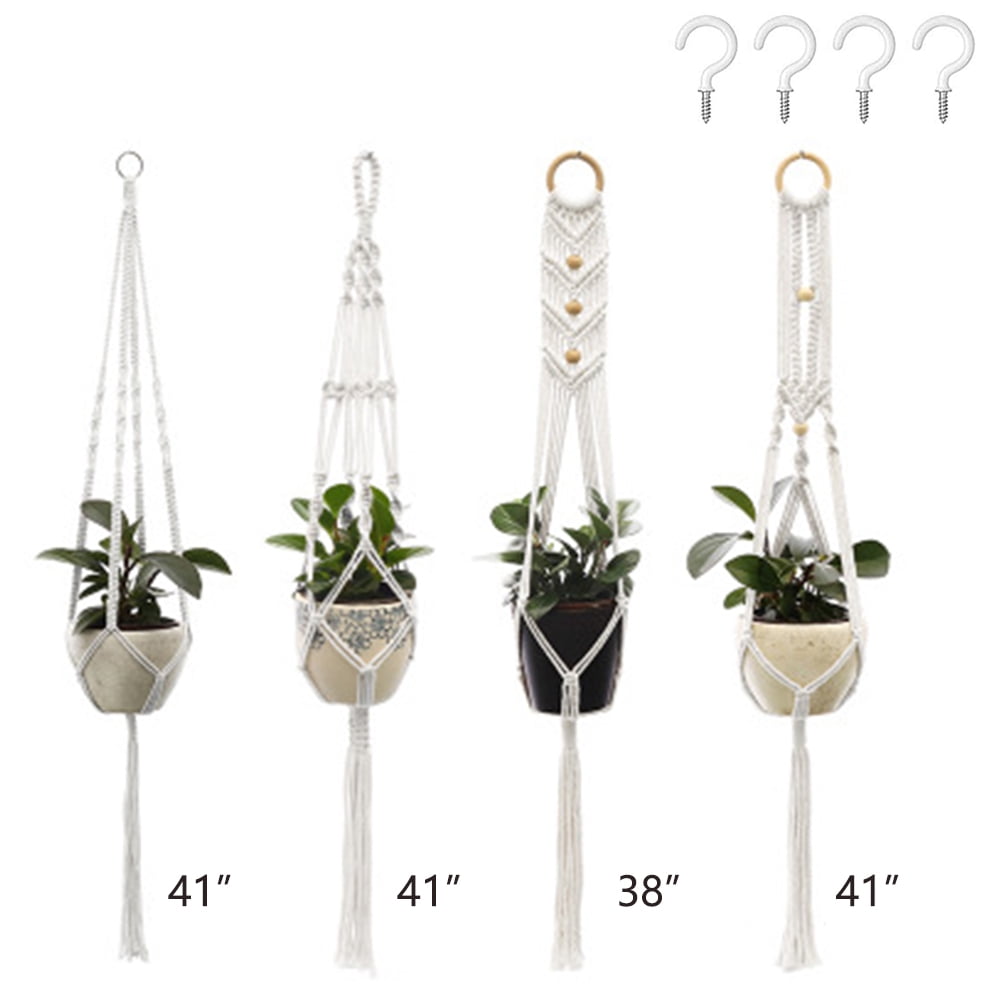 Set of 4 Plant Hanger Wall Hanging Planter Basket