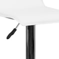 thumbnail image 3 of 2 Pk. Contemporary White Vinyl Adjustable Height Barstool with Solid Wave Seat and Chrome Base, 3 of 9