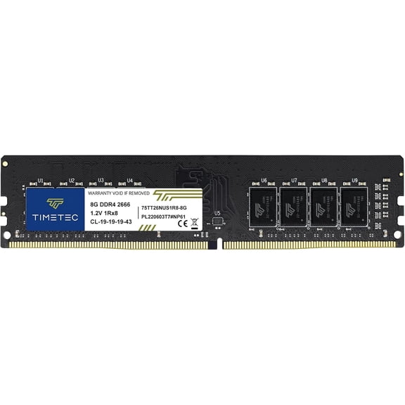 Timetec 8GB DDR4 2666MHz (PC4-2666V) PC4-21300 UDIMM Desktop RAM – 288-Pin 1.2V CL19 Non-ECC Unbuffered DIMM Memory Module Update