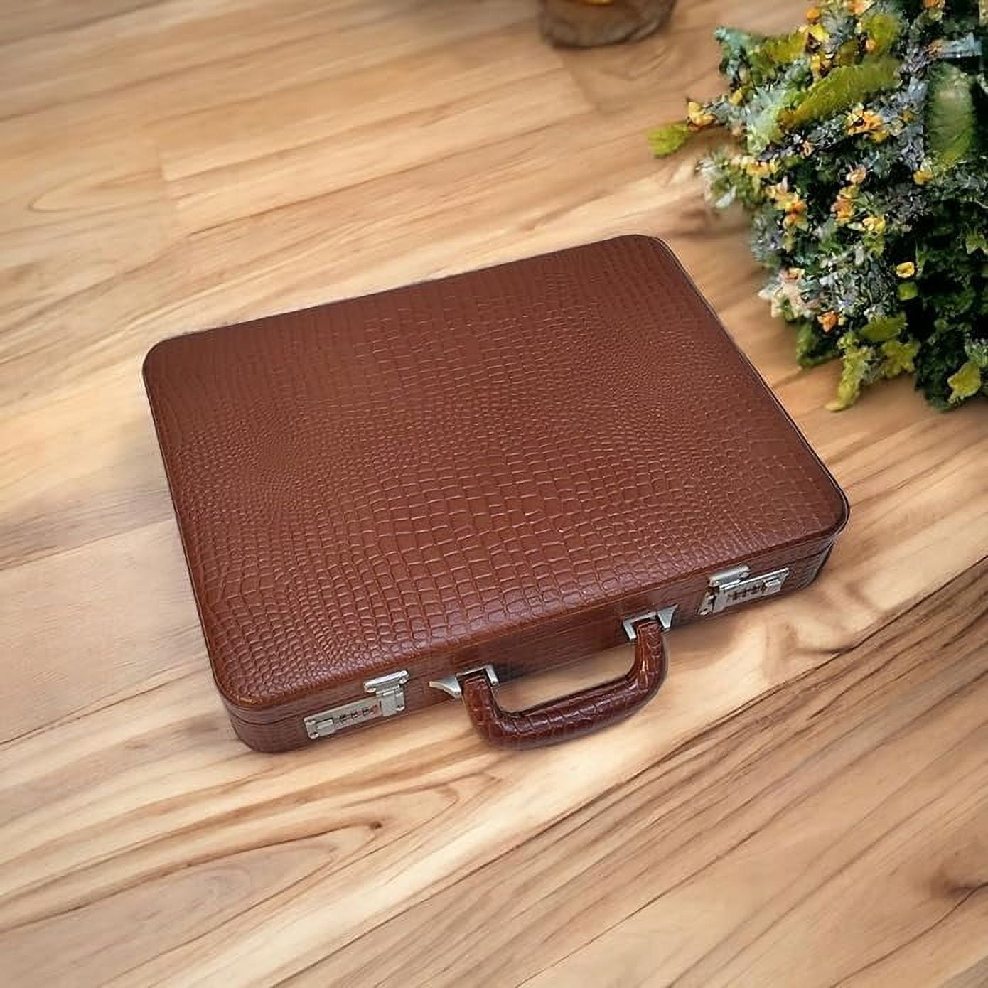 LINDSEY STREET Men's Leather Briefcase | Business Leather Handbag | Doctors Safety Kit Bag Leather Attache | Gift For Him