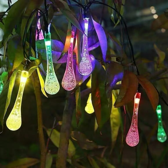tumgatte 10M 80 Light Water Droplet Decoration Snow Pompom Winter Decoration LED Lantern Battery String Light Up to 60% off