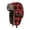 Red, variant on Xijirk Buffalo Plaid Lined Trapper Hat with Snap Flip Face Flap Adjustable Chin Strap Windproof Thermal Headwear for Skiing Snow Travel Cold Weather,Black,One Size