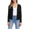 thumbnail image 1 of Suéter cárdigan casual INSPIRE CHIC para mujer, de frente abierto, de manga larga, con peplum, tejido, color negro, 1 of 6