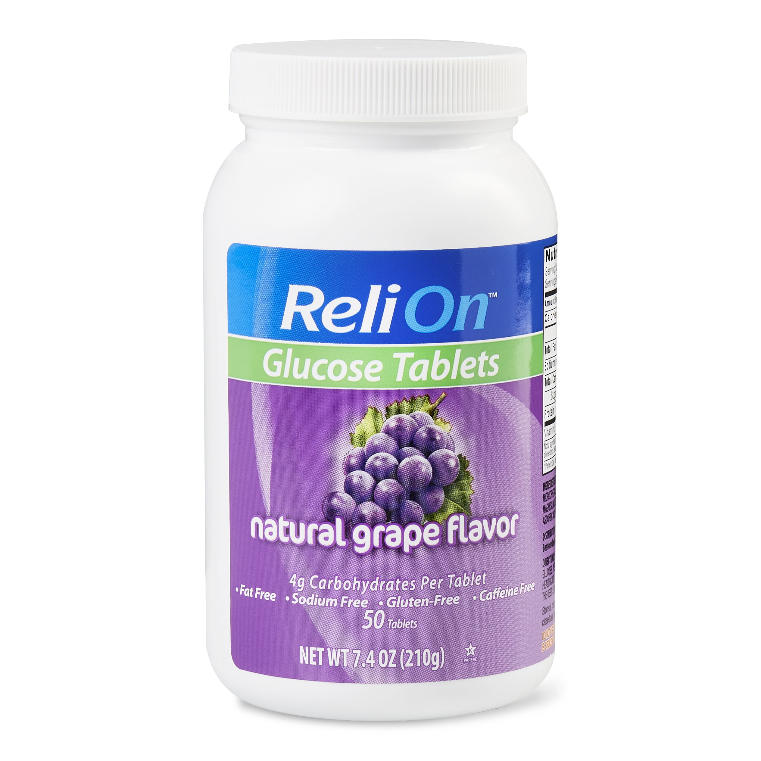 2 pack) ReliOn Grape Glucose Tabs, 50 Ct - Walmart.com.