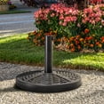 thumbnail image 2 of Nuu Garden Outdoor 26 lb, 18'' Round Patio Umbrella Base, Weighted Umbrella Stand with Hand-turn Knob, Weather-resistant Polyethylene and Concrete, for Patio Umbrellas with Φ1.5''-1.9'' Poles, Black, 2 of 9