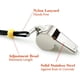thumbnail image 2 of Silbato, paquete de 2 silbatos deportivos de acero inoxidable con cordón, silbatos con sonido fuerte y nítido, ideales para entrenadores, árbitros y funcionarios JM, 2 of 5