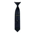 thumbnail image 4 of Jacob Alexander 11 inch Young Boys' Ties - Pre-Tied Clip-On Neckties for Kids Formal Wedding Graduation School Uniforms - Navy Blue, 4 of 7