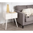 thumbnail image 6 of Kate and Laurel Finco Midcentury Modern Style Side Table with 2 Drawers, White Finish with Brass Hardware, 6 of 6