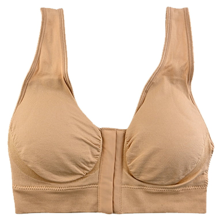 ACA - Miracle Bamboo Comfort Bra Lift Support Wireless Front  Closure|Nude|Band 40 inch Beige XL